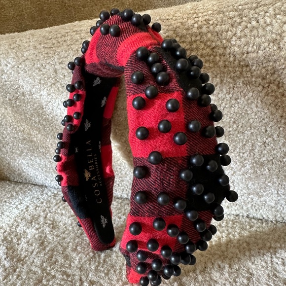 NWOT CosaBella Buffalo Plaid with Black  Pearls - Picture 2 of 8